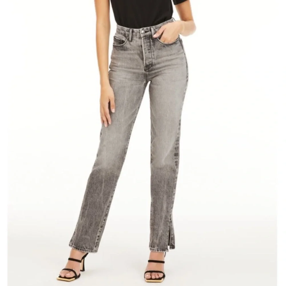 (A11) Good American Good Boy Slit Bootcut High Rise‎ Jeans - Size 6/28, NWT